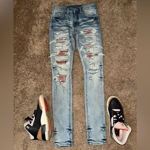 MNML distressed denim skinny jeans
